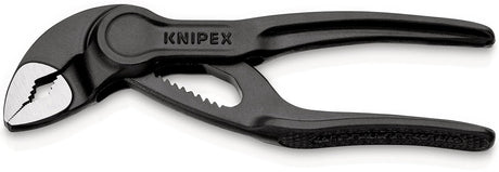 Knipex cobra® xs pijp- en waterpomptang | 100 mm lengte | ruwe oppervlakken | reliëf | grijs geatramenteerd - 87 00 100 bk