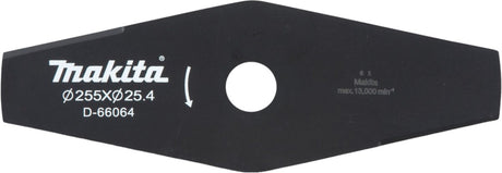 Makita 2-tands græsskærekniv stål to tænder til le og buskryddere 255 x 25,4 mm (d-66064)