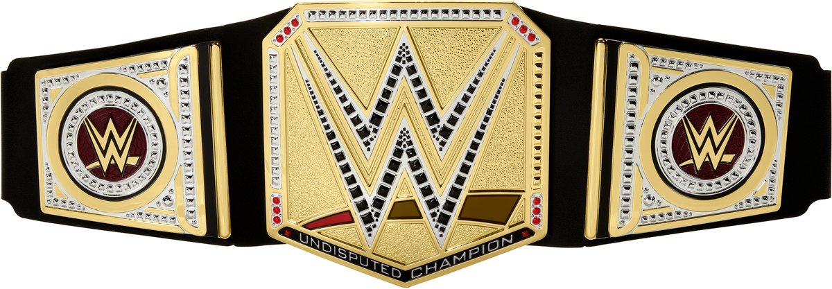 Mattel wwe championship bælte legetøj universal titel justerbar guld.