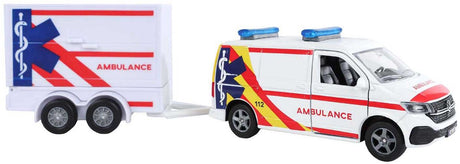 Kids globe vw transporter ambulance med trailer