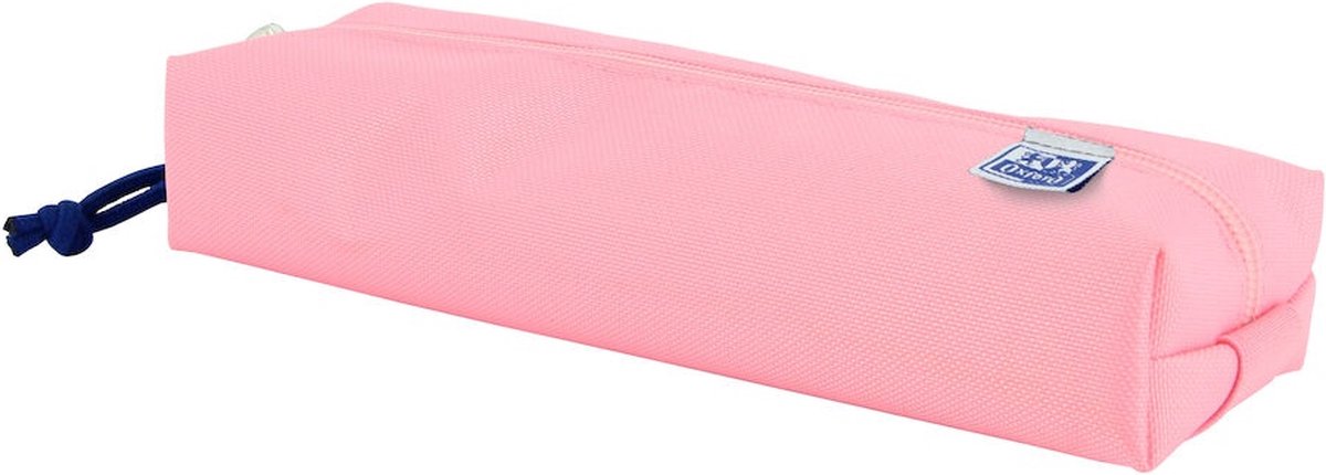 Oxford penalhus - pink med elastik - rektangulært penalhus 22 cm - drenge penalhus - pige penalhus