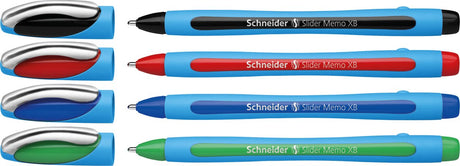 Schneider skriveredskaber schneider kuglepen - slider memo - xb 1,4 mm - 4 stykker på blister - s-75020
