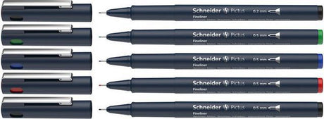 Schneider skriveredskaber schneider fineliner - pictus - assorterede farver - 5 stk - s-197595