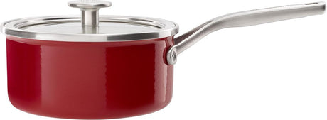 Kitchenaid stålkerne emalje gryde 18cm 2.0l - imperial rød - induktion - pfas-fri