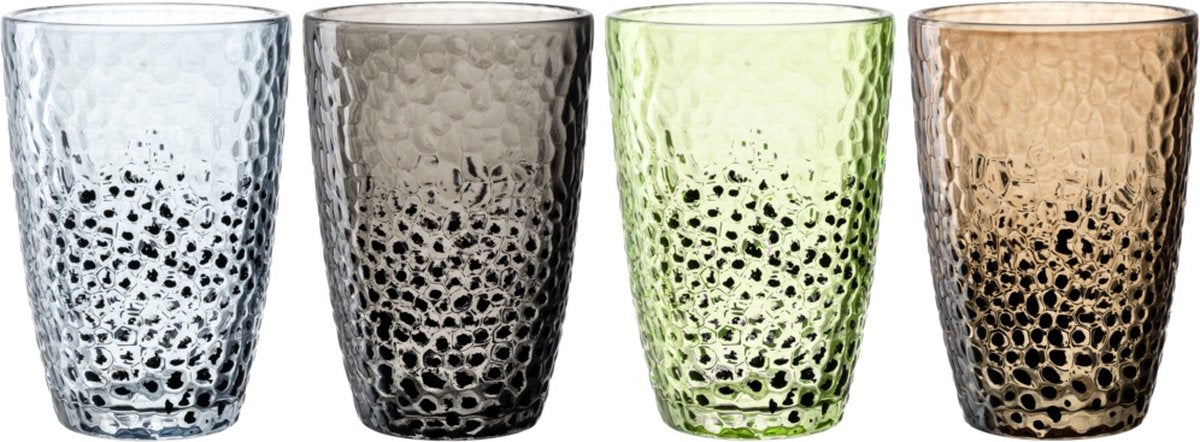 Leonardo matera long drink glas 340ml assorteret - sæt 4