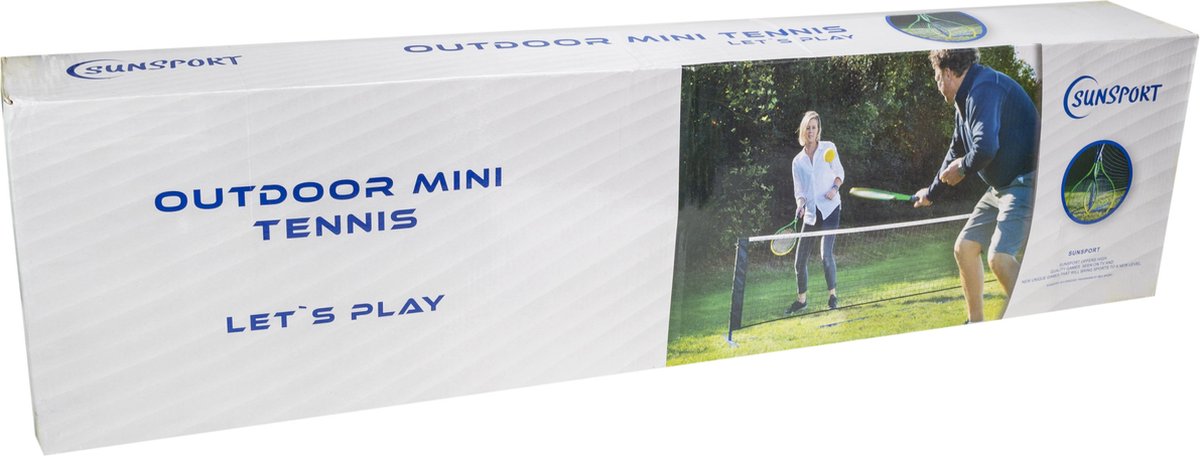 Bex sunsport udendørs mini tennissæt – havetennis med net 365 cm – komplet tennissæt med ketsjere og bold – inklusive bæretasker – fra 6 år