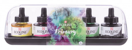 Ecoline flydende akvarel sæt primær | 5 x 30 ml