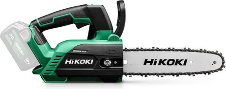 Hikoki batteri motorsav 18v - børsteløs - 250mm - mv - eksklusiv (= uden batterier og oplader) i æske