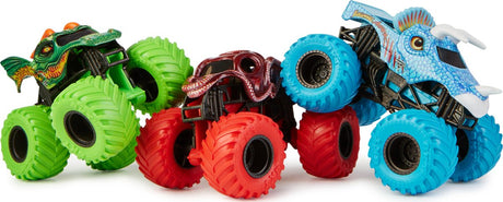 Monster jam - ladede bæster sæt - officiel drage - octon8er - jurassic attack metal monster trucks - skala 1:64