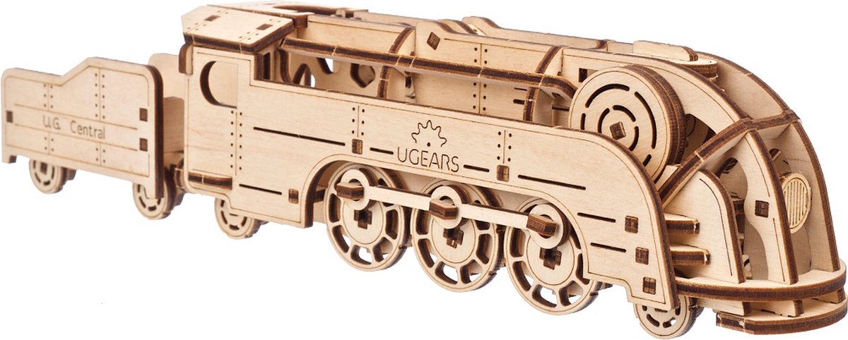 Ugears træ 3D model - mini lokomotiv