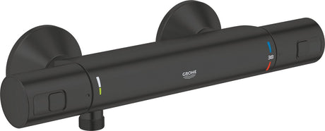 Grohe præcisionsstart termostatisk brusehane - 15 cm - vandbesparende - inklusive koblinger - mat sort