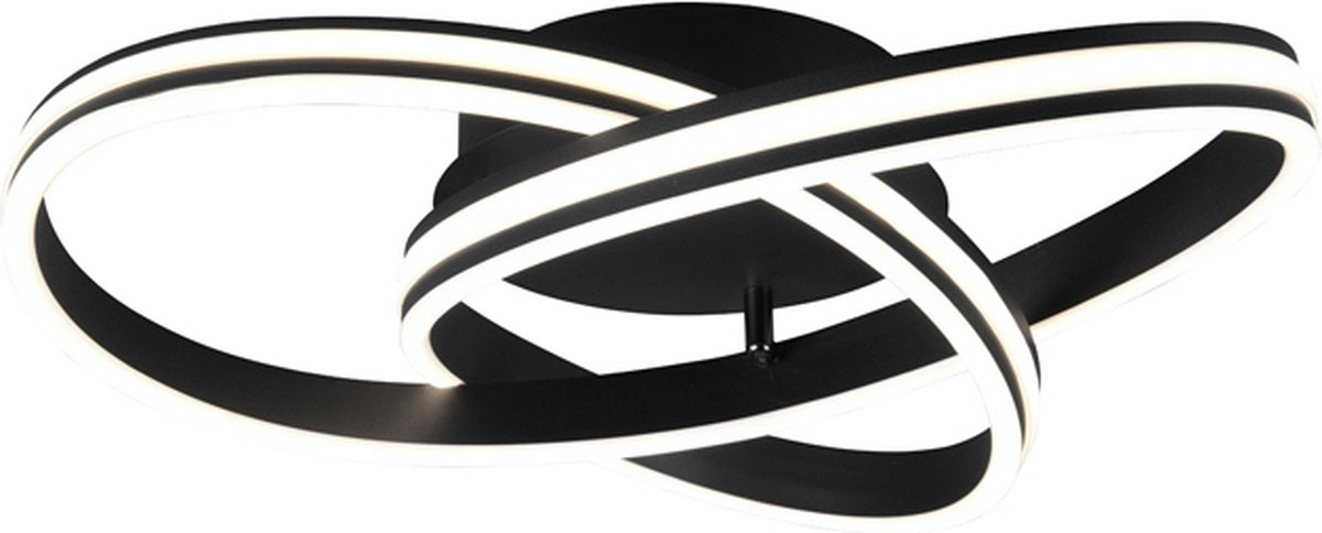 Trio nuria - loftslampe - sort mat - inkl. 1x SMD 58w - dæmpbar med kontakt - loftmontering - dip - switch