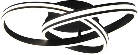 Trio nuria - loftslampe - sort mat - inkl. 1x SMD 58w - dæmpbar med kontakt - loftmontering - dip - switch
