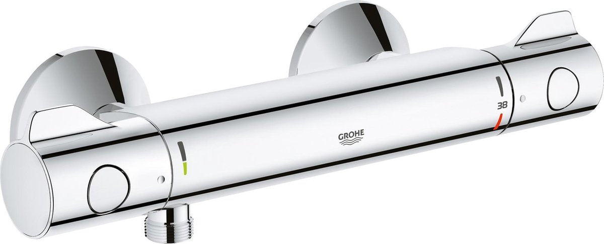 Grohe Grohtherm 800 termostatisk brusehane - 15 cm - vandbesparende - inklusive koblinger - krom