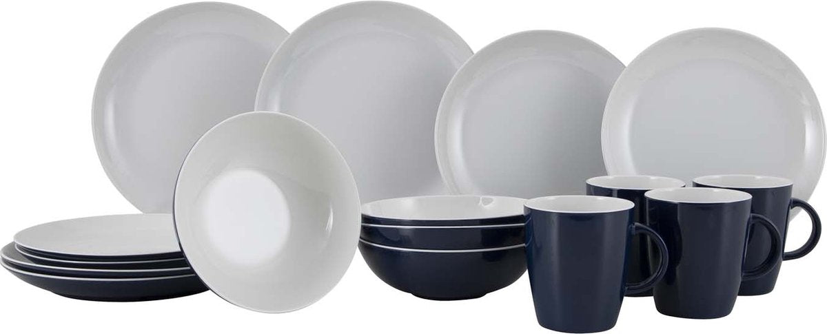 Gimex solid line service - blå hvid - 16 stk