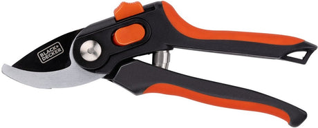 Black+decker tuinschaar - 20,3 cm - gehard stalen bladen - 13 mm knipdikte - zwart oranje