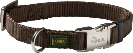 Hunter click halsbånd alu nylon blød brun - hundehalsbånd - 40-55x2,0 cm