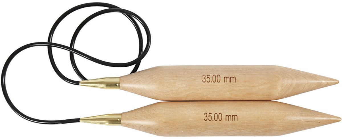 Creativ company creotime xl rundstrikkepinde 35 mm – rundstrikkepinde i træ – strikkepinde med kabel – 150 cm
