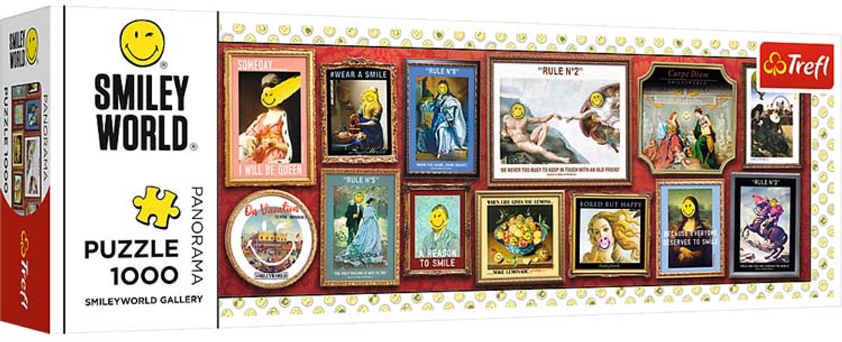 Trefl puslespil 1000 brikker - smileyworld galleri farverigt pap.