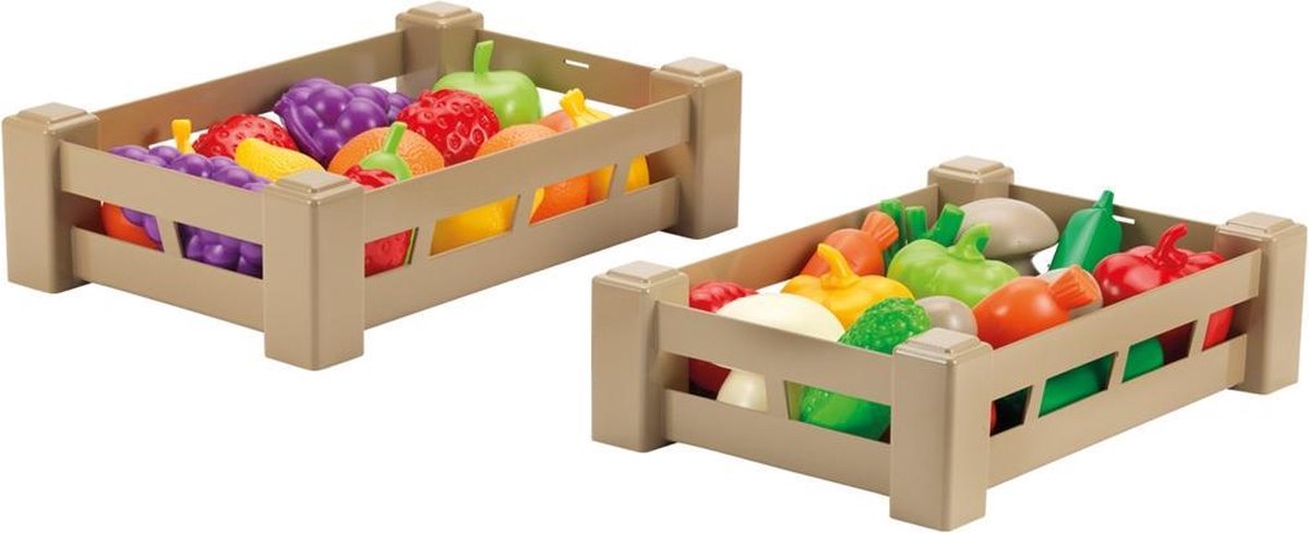 Ecoffier kasse med plast frugt og grøntsager assorteret