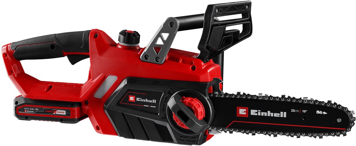 Einhell batteri motorsav ge-lc 18 25 li kit - power x-change - 18 v 3,0 ah li-ion - klingelængde: 25 cm - max. skærelængde: 23 cm - inkl. 1x 3,0 ah batteri og oplader