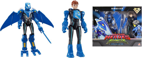 Quantum heroes dino star dino star - 2 figurer i 1 - transformer dine robotter - 22cm - jay min