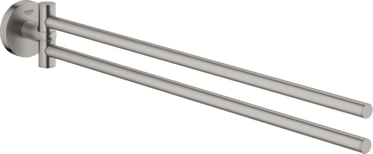 Grohe essentials håndklædeholder med to roterende arme - superstål (rustfrit stål)