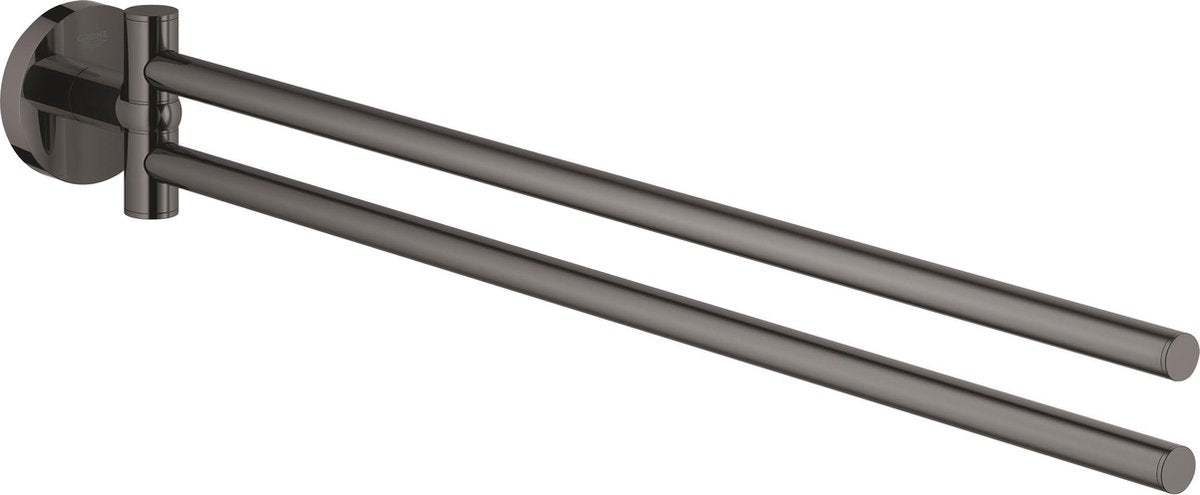 Grohe essentials håndklædeholder med to roterende arme - hård grafit (sort)