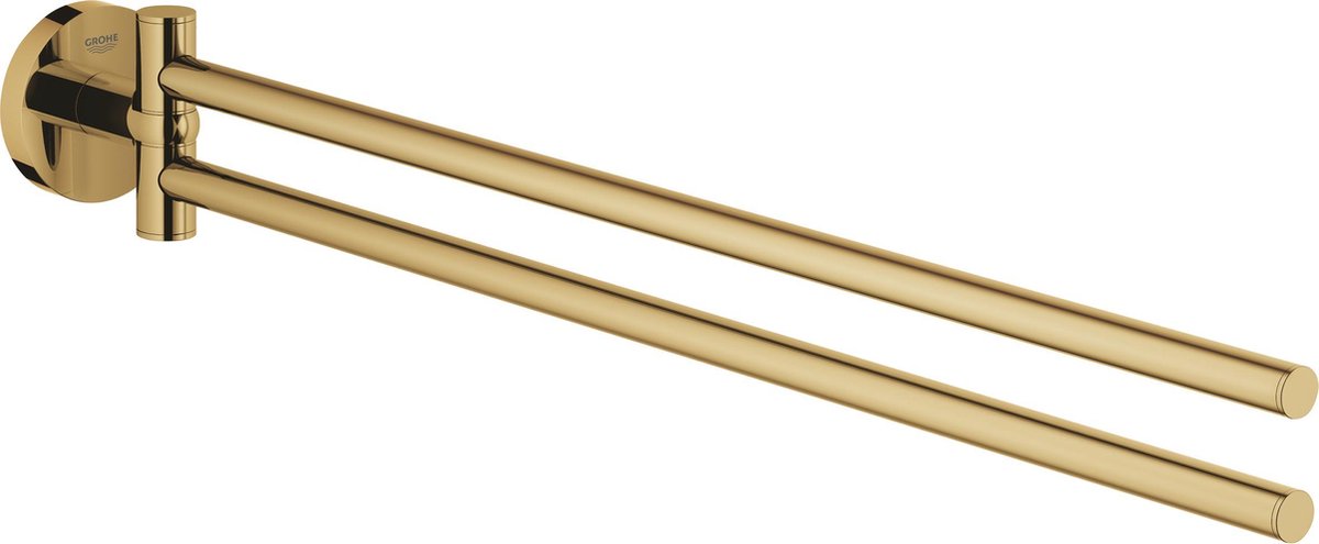 Grohe essentials håndklædeholder med to roterende arme - kølig solopgang (guld)
