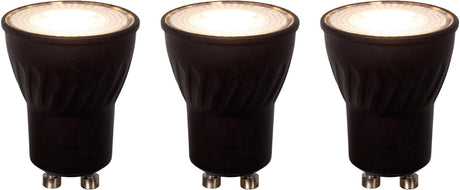 Lucide mr11 * 3 - led lamp - ø 3,5 cm - led dimb. - gu10 - 3x3,8w 2700k - zwart - set van 3