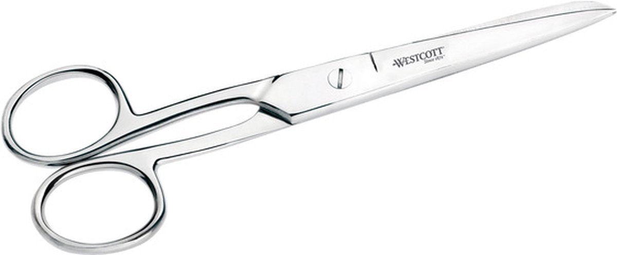 Westcott saks - 13cm - rustfrit stål - skinnende - venstrehåndet - ac-e30851