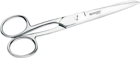 Westcott saks - 13cm - rustfrit stål - skinnende - venstrehåndet - ac-e30851