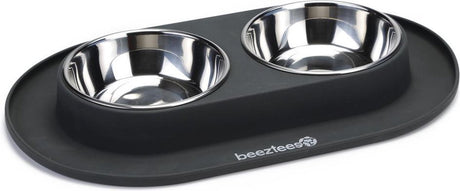 Beeztees - dinerset hond - siliconen - antraciet - 40x24x4,5 cm