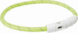 Trixie lysende hundehalsbånd flash USB TPU nylon grøn