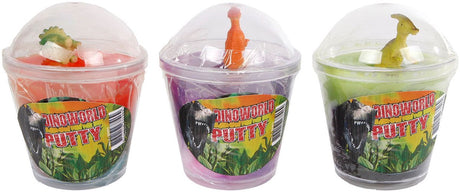 Dinoworld flerfarvet spartelmasse med figur (1 stk.) assorteret