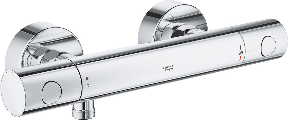 Grohe precision get termostat brusehane - 15 cm - vandbesparelse - inklusive koblinger - krom