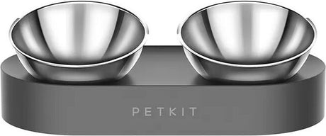 Petkit - frisk nanometal - kæledyrsskål i rustfrit stål - justerbar 0 grader og 15 graders vinkel for at reducere cervikal spondylose - skridsikker anti-overløbsskål til katte og hunde