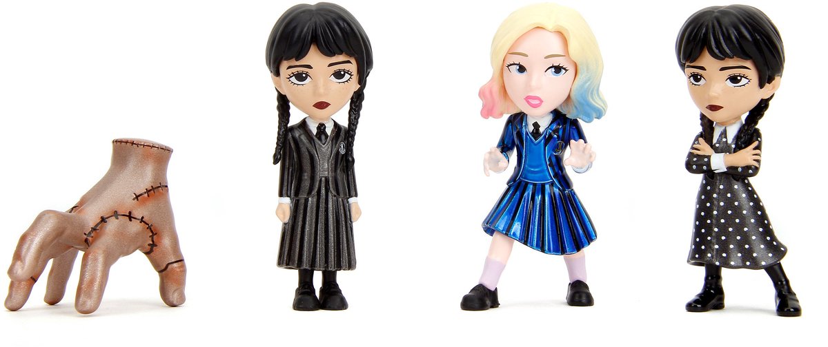 Jada wednesday nano metal figurer diecast mini figurer 4-pack wave 1 4 cm