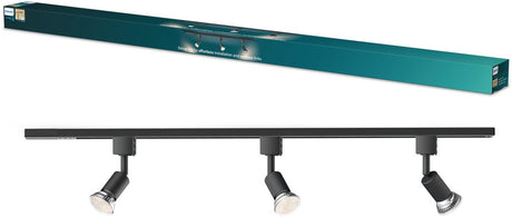 Philips easylink tobia - spot - gu10 fitting - maximaal wattage: 7w - zwart - 3-pack - railverlichting