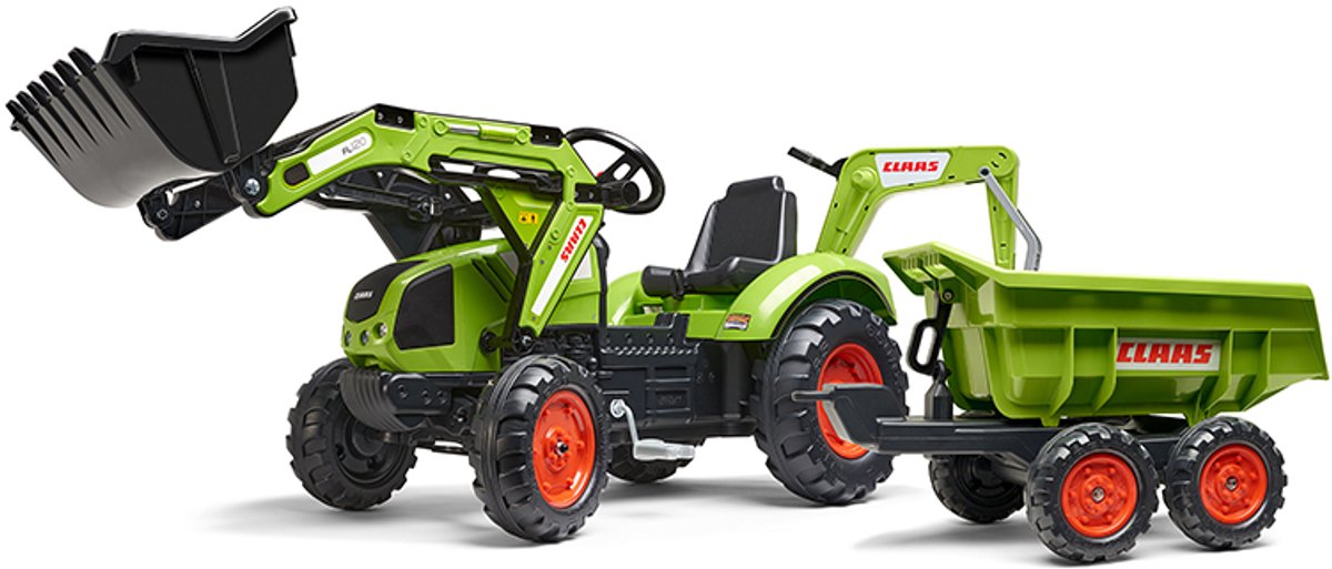 Falk Claas trap traktor maxi sæt med læssemaskine gravemaskine og trailer