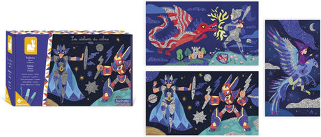 Janod - les ateliers du calme - glitter superheroes craft set