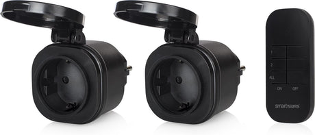 Smartwares sh4-99653 mini udendørs afbrydersæt – stikkontakt – 2 kontakter og fjernbetjening
