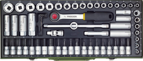 Proxxon 3 8 super kompakt sæt, 65 stk