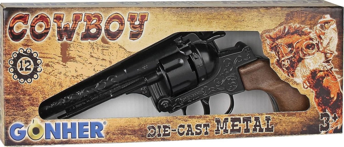 Gonher cowboy revolver 25 cm 12 skud