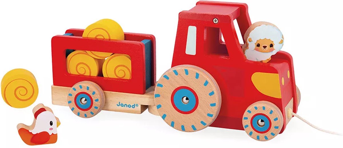 Janod - gård - trætrækfigur - traktor
