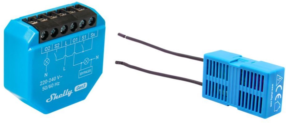Shelly 2l gen3 wifi bluetooth relæafbryder 2-leder