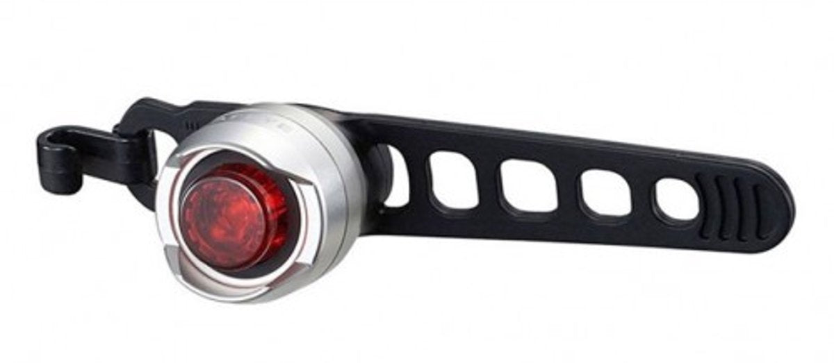 Cateye orb cykelbaglygte – LED cykelbelysning – brændetid 50 til 100 timer – batteri – tre lystilstande – sølv