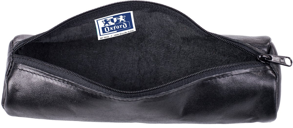 Oxford pennetui 22x6cm læder rund sort