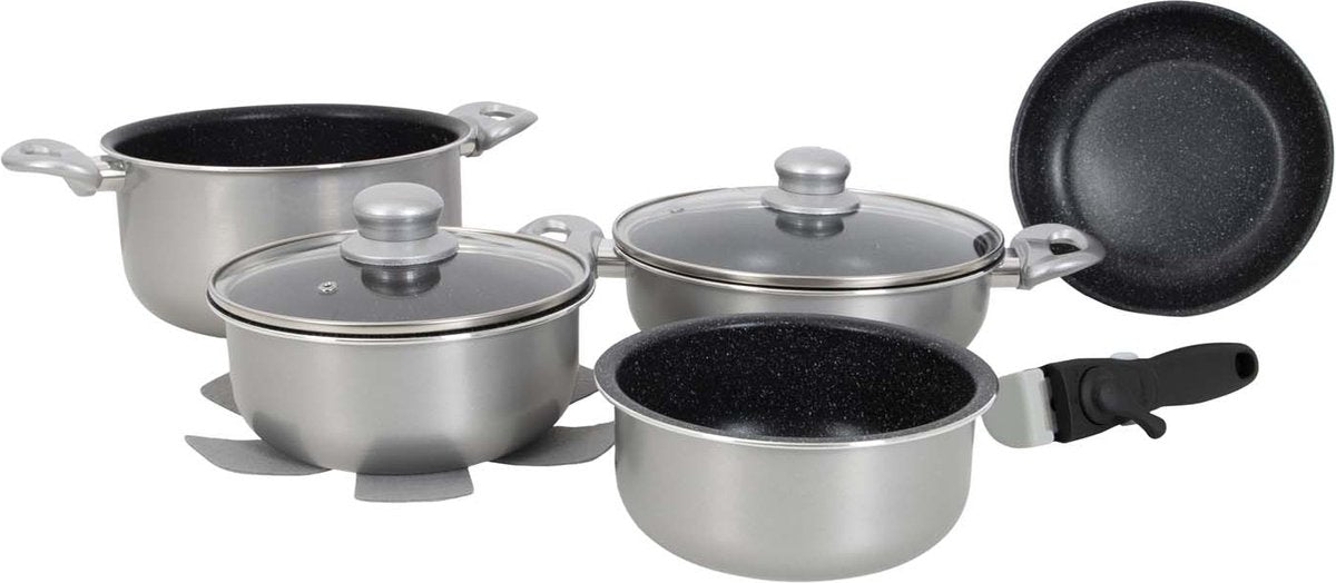 Gimex pan set - induction - silver - 8-piece