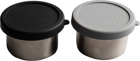 Aya ida aya ida - snackbeholder - madpakke - pilleæske - madbeholder - 100ml - mørkegrå mat sort